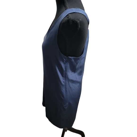 J. Crew 100% Silk Twist-Back Mini Dress in Night Shadow Blue, Sz 4 - Picture 6 of 10
